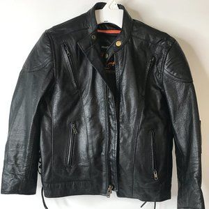Women’s/Juniors Milwaukee Leather Motorcycle Jacket with Zip out Lining Black L